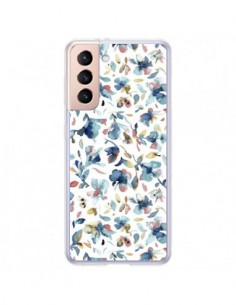 Coque Samsung Galaxy S21 Plus 5G Watery Hibiscus Blue -...