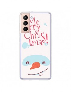 Coque Samsung Galaxy S21 Plus 5G Bonhomme de Neige Merry...