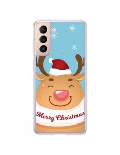 Coque Samsung Galaxy S21 Plus 5G Renne de Noël Merry...