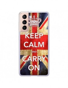 Coque Samsung Galaxy S21 Plus 5G Keep Calm and Carry On -...