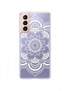 Coque Samsung Galaxy S21 Plus 5G Mandala Blanc Azteque...
