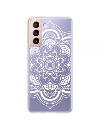 Coque Samsung Galaxy S21 Plus 5G Mandala Blanc Azteque Transparente - Nico