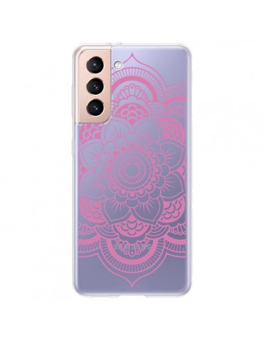 Coque Samsung Galaxy S21 Plus 5G Mandala Rose Clair Azteque Transparente - Nico