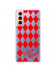 Coque Samsung Galaxy S21 Plus 5G I Love Monaco et Losange...