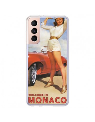 Coque Samsung Galaxy S21 Plus 5G Welcome to Monaco Vintage Pin Up - Nico