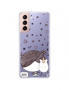 Coque Samsung Galaxy S21 Plus 5G Petite Fille et Licorne...
