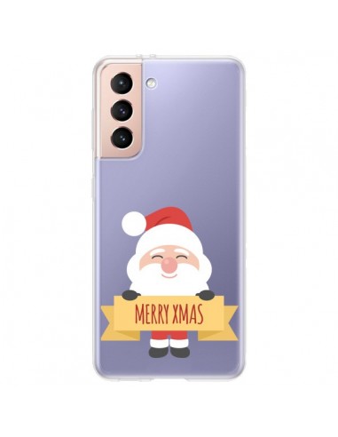 Coque Samsung Galaxy S21 Plus 5G Père Noël Merry Christmas transparente - Nico
