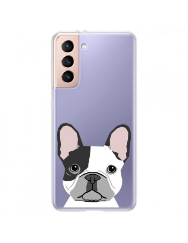 Coque Samsung Galaxy S21 Plus 5G Bulldog Français Chien Transparente - Pet Friendly
