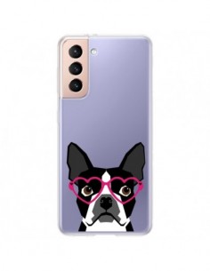 Coque Samsung Galaxy S21 Plus 5G Boston Terrier Lunettes...