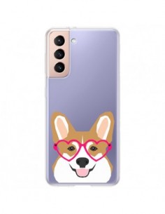 Coque Samsung Galaxy S21 Plus 5G Chien Marrant Lunettes...