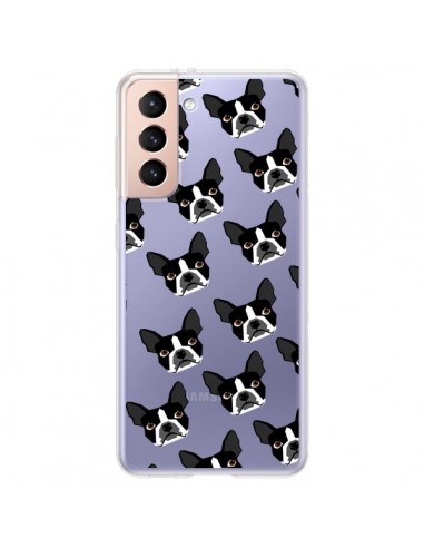 Coque Samsung Galaxy S21 Plus 5G Chiens Boston Terrier Transparente - Pet Friendly