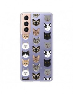 Coque Samsung Galaxy S21 Plus 5G Chats Transparente - Pet...