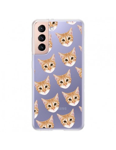 Coque Samsung Galaxy S21 Plus 5G Chats Beige Transparente - Pet Friendly