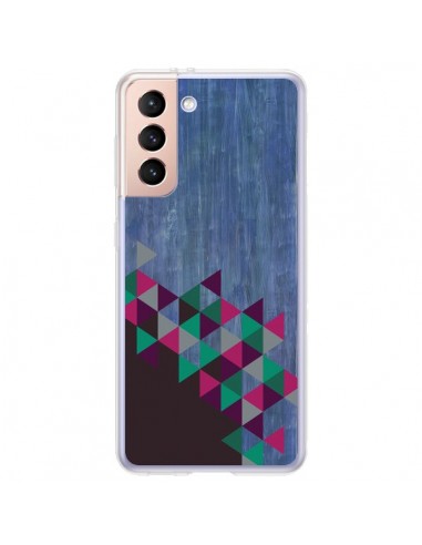 Coque Samsung Galaxy S21 Plus 5G Wood Bois Azteque Triangles Archiwoo - Pura Vida