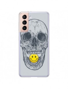 Coque Samsung Galaxy S21 Plus 5G Smiley Face Tête de Mort...