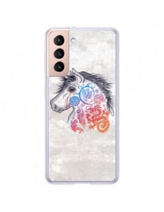 Coque Samsung Galaxy S21 Plus 5G Licorne Muticolore -...
