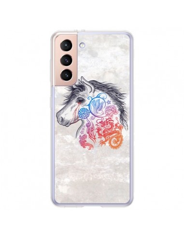 Coque Samsung Galaxy S21 Plus 5G Licorne Muticolore - Rachel Caldwell