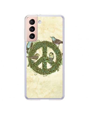 Coque Samsung Galaxy S21 Plus 5G Peace And Love Nature Oiseaux - Rachel Caldwell