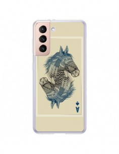 Coque Samsung Galaxy S21 Plus 5G Cheval Carte Jeu Horse...