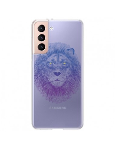 Coque Samsung Galaxy S21 Plus 5G Lion Animal Transparente - Rachel Caldwell