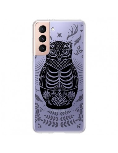 Coque Samsung Galaxy S21 Plus 5G Owl Chouette Hibou Squelette Transparente - Rachel Caldwell