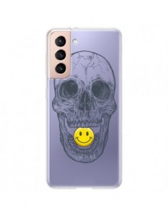 Coque Samsung Galaxy S21 Plus 5G Tête de Mort Smiley...
