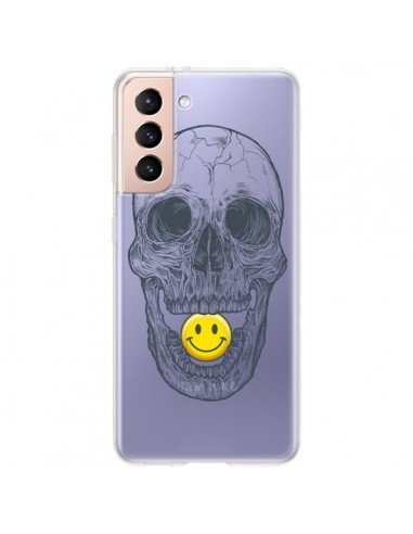 Coque Samsung Galaxy S21 Plus 5G Tête de Mort Smiley Transparente - Rachel Caldwell