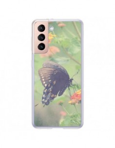 Coque Samsung Galaxy S21 Plus 5G Papillon Butterfly - R...