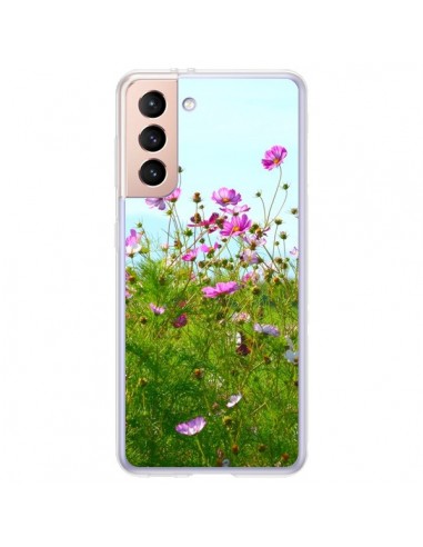 Coque Samsung Galaxy S21 Plus 5G Fleurs Roses Champ - R Delean