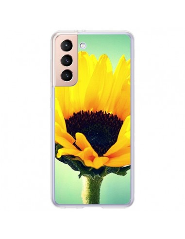Coque Samsung Galaxy S21 Plus 5G Tournesol Zoom Fleur - R Delean