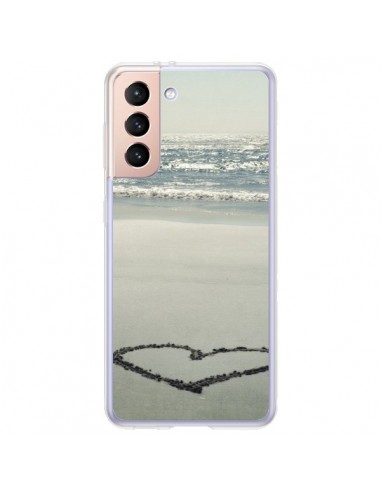 Coque Samsung Galaxy S21 Plus 5G Coeoeur Plage Beach Mer Sea Love Sable Sand - R Delean