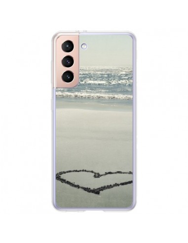 Coque Samsung Galaxy S21 Plus 5G Coeoeur Plage Beach Mer Sea Love Sable Sand - R Delean