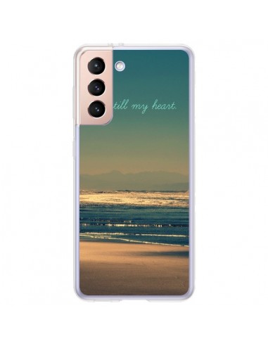 Coque Samsung Galaxy S21 Plus 5G Be still my heart Mer Sable Beach Ocean - R Delean