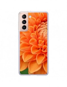 Coque Samsung Galaxy S21 Plus 5G Fleurs oranges flower -...