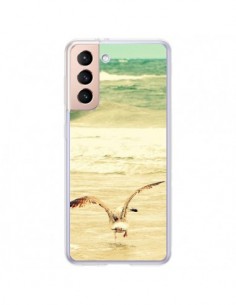 Coque Samsung Galaxy S21 Plus 5G Mouette Mer Ocean Sable...