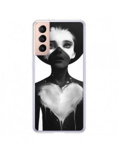 Coque Samsung Galaxy S21 Plus 5G Fille Coeur Hold On -...