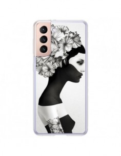 Coque Samsung Galaxy S21 Plus 5G Marianna Fille Fleurs -...
