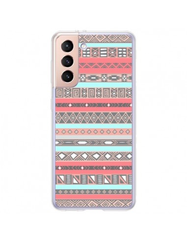 Coque Samsung Galaxy S21 Plus 5G Azteque Aztec Rose Pastel - Rex Lambo