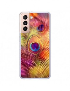 Coque Samsung Galaxy S21 Plus 5G Plume de Paon...