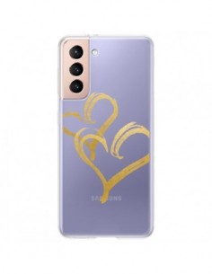 Coque Samsung Galaxy S21 Plus 5G Deux Coeurs Love Amour...
