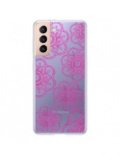 Coque Samsung Galaxy S21 Plus 5G Pink Doodle Flower...