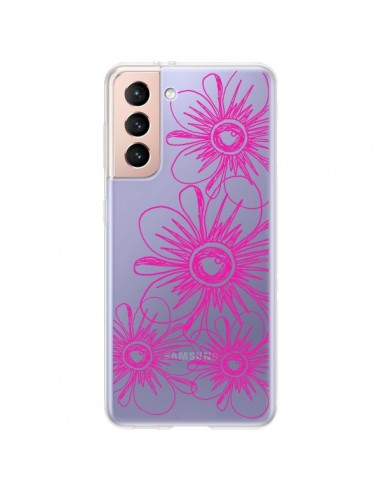 Coque Samsung Galaxy S21 Plus 5G Spring Flower Fleurs Roses Transparente - Sylvia Cook