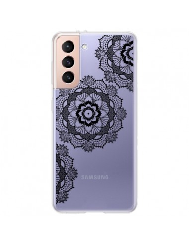 Coque Samsung Galaxy S21 Plus 5G Triple Mandala Noir Black Transparente - Sylvia Cook