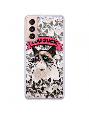 Coque Samsung Galaxy S21 Plus 5G Chat Grumpy Cat - You Suck - Sara Eshak