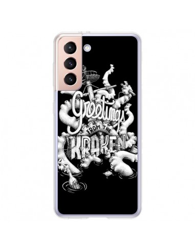Coque Samsung Galaxy S21 Plus 5G Greetings from the kraken Tentacules Poulpe - Senor Octopus