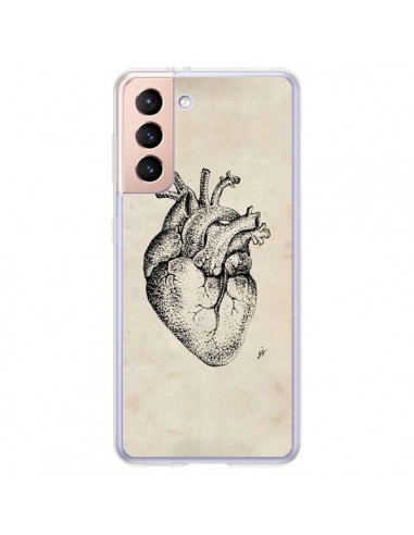 Coque Samsung Galaxy S21 Plus 5G Coeur Vintage - Tipsy Eyes