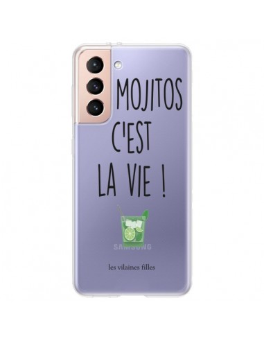 Coque Samsung Galaxy S21 Plus 5G Les Mojitos, c'est la vie Transparente - Les Vilaines Filles