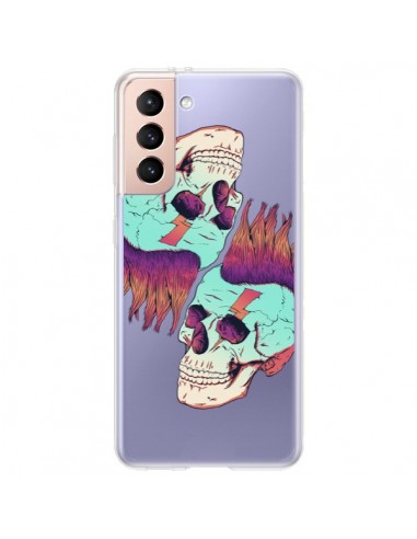 Coque Samsung Galaxy S21 Plus 5G Tête de Mort Crane Punk Double Transparente - Victor Vercesi