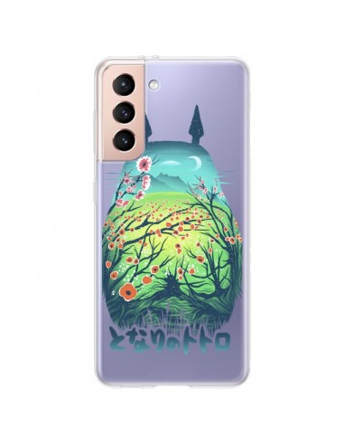 Coque Samsung Galaxy S21 Plus 5G Totoro Manga Flower Transparente - Victor Vercesi