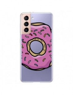 Coque Samsung Galaxy S21 Plus 5G Donuts Rose Transparente...